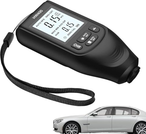 Lacktjockleksmätare – Fe/nfe-färgmätare, stor display lackmätare | Industriell högprecisions automatisk färgtjockleksmätare med LCD-display för begagnade bilköpare, kontrollera Ori