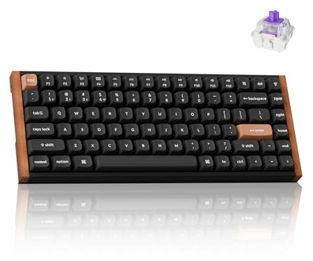 Keychron K2 HE Rapid Trigger Wireless Custom Keyboard with Hall Effect Gateron Double-Rail Magnetic Switch, QMK 2.4 GHz Bluetooth 5.2 RGB Compatible with Mac Windows Linux (Aluminum + Wood)