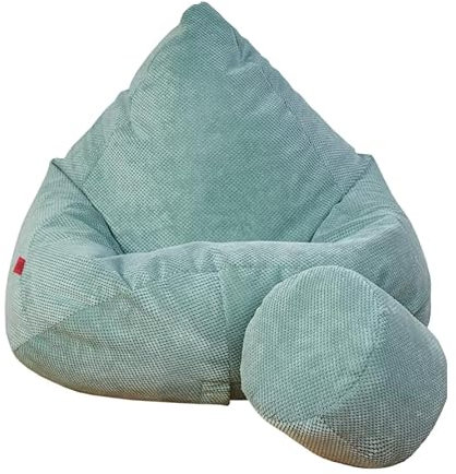 Slevobox Sitzsack mit Hocker Minze 95x95x120 cm - XXL Sitzsack Erwachsene mit Füllung - Schlafzimmer und Wohnzimmer Möbel - Samt Indoor Sitzsäcke - Bean Bag - Lounge Sessel