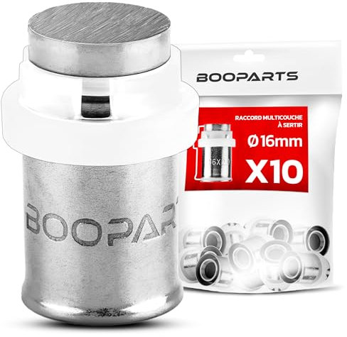 BOOPARTS – 10 Pièces – Bouchon à Sertir Ø16 | Raccord Multicouche Contour TH | Embout de Finition Étanche pour Chauffage et Eau Sanitaire