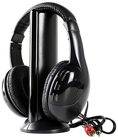 Glayent Casque Radio sans Fil avec Base éMetteur 5 en 1 TV TV Casque sans Fil pour Ordinateur Mh2001