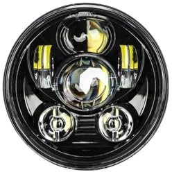 KUNYOS Fari Per Moto Fari Faro Anteriore Rotondo A LED Da 5 3/4 Per Moto Lente Del Proiettore Da 5,75 Pollici(45w Black)