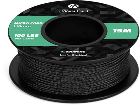 Abma Cord Micro Cord 1.18mm Paracord 15M Spool Utility Braided Cord