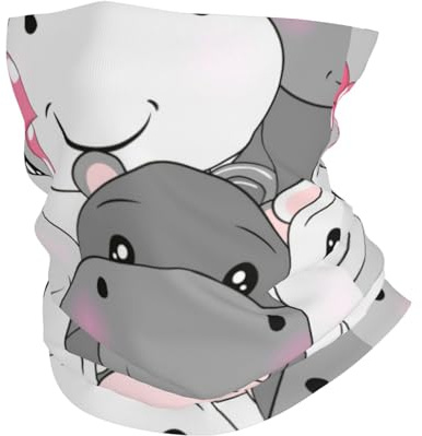 KIJ Cute Baby HipposSun Protection Neck Gaiter - Multifunctional Headwear for Men & Women, Face Mask Bandana for Running, Hiking, Fishing & Outdoor Sports