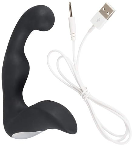 Rebel Prostata-Plug - wiederaufladbarer Prostata-Vibrator für Männer, 9 Vibrationsmodi, erregende Reizstruktur, gebogener Kopf, Anal-Training, schwarz