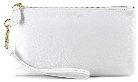 befen Pochette da polso da donna in pelle per cellulare, portafoglio in pelle di agnello, trapuntata, con cinturino da polso e tracolla, S, Minimal