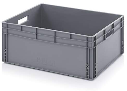 Contenitori Euro impilabili in plastica, resistenti, 130 litri, 80 x 60 x 32 cm, colore grigio (800 x 600 x 320 mm)