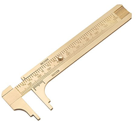 Calibre a vernier de latón de 1 pieza, calibre deslizante de mano, herramienta de medición de doble escala, mm/pulgadas, tamaño de bolsillo de latón mini (tamaño: 100 mm)