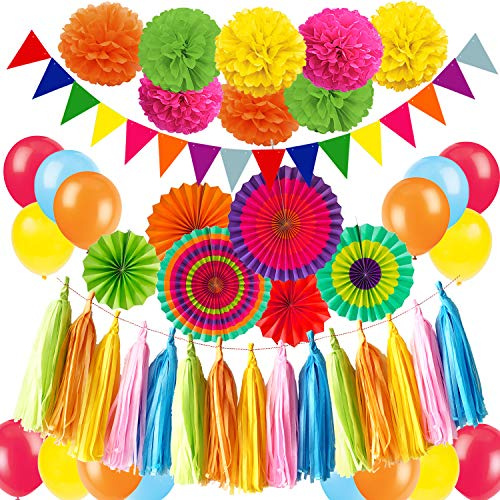 ZERODECO Decoración de la Fiesta, Abanicos de Papel Bola de Nido Pom Poms Ventilador Cumpleaños Boda Carnaval Bebé Ducha Home Party Supplies Decoración