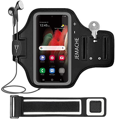 JEMACHE Running Armband for Samsung Galaxy S26/S25/S24/S23 Ultra (Black)