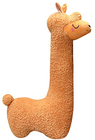 Celawork Alpacka gosig leksak, alpacka mjuk leksak med lång hals, mjuk alpacka-kudde, mjuk alpacka-plyschleksak, soffkudde kudde tecknad fylld docka (brun, 75 cm)