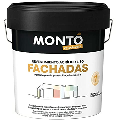 Montó Revestimiento Transpirable e Impermeable para Fachadas Liso Mate color Blanco 103. Revestimiento de Fachadas (12L)