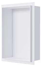 BERNSTEIN - Niche murale douche Blanche sans rebord 20x30x10cm acier inoxydable étagère encastrée salle de bain, Anti-rouille, étanche, installation facile - NT203010X