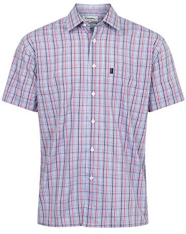 Champion Mens Poole Country Casual Short Sleeve Shirt - Red - 5XL