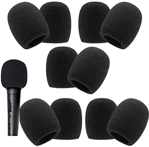 5 Paare Schaumstoff Mikrofon Windschutzscheibe Schaumstoff Filter Mikrofon Popschutz Schaumstoff für Party KTV Bühnenperformance Outdoor Aktivitäten Schwarz