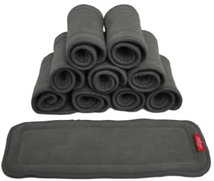 Bellissimo Baby™ Lot de 10 inserts en charbon de bambou 5 couches ☆ Booster super doux pour couches réutilisables