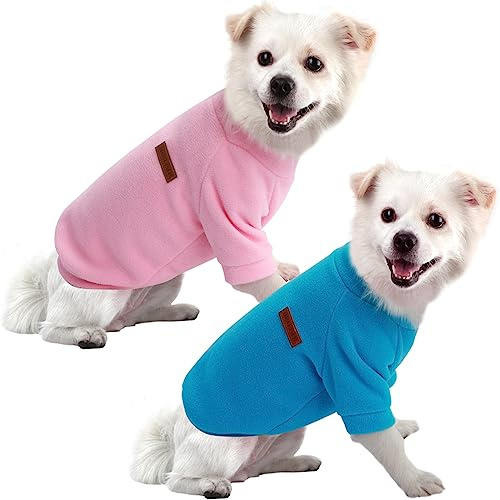 HuaLiSiJi Maglione Cane Taglia Piccola Felpa Cane Piccola Taglia Maglioncino Chihuahua Maglione per Gatto, Con Una Texture Morbida, Elastico Facile da Indossare e Colori Vivaci (S,Blu+Rosa)