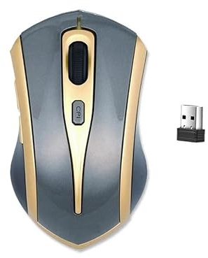 Mr. Gadget's Solutions Ratón óptico inalámbrico 2.4G inalámbrico con receptor USB 2.0 1600 DPI ratones y receptor USB para PC portátil Windows 10