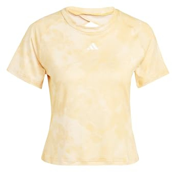 Adidas Mujer Train Essentials AOP Flower Tie-Dye tee, Crystal Sand/Semi Spark, L