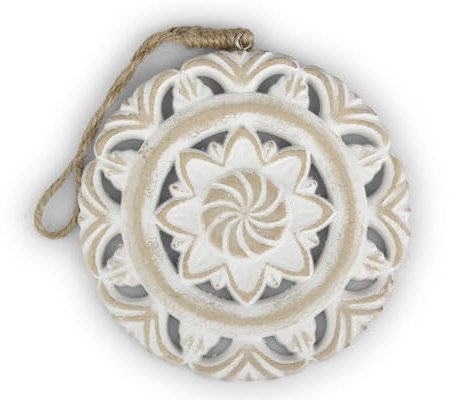 Zelda Bomboniere Makramee Dekoration Holz D 11,9 Stück 4 Weihnachten