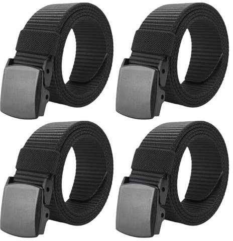 LNSYSNS 4 Stück Flechtgürtel Herren, Gürtel Ohne Löcher Länge 150 cm, Unisex Nylon Gürtel, Keine Metallschnalle, Leicht und Einfach Anzupassen, für den Alltag und zum Wandern