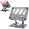 Tablet Ständer,Tablet Halterung mit 360 Drehbarer Basis,Verstellbar & Faltbare Tablet Halter,iPad Ständer kompatibel mit iPad/Pro/Air/Mini, Tablets, iPhone 15 Pro, Switch und mehr 4.7-12.9（grau）