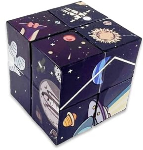 MoniDecor Cubo Magico 2 en 1 Cubo Magico 3D Puzzle Rompecabezas para niños y Adultos (Space)