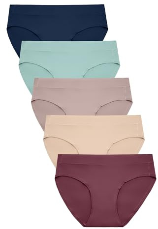 Kindred Bravely Women's Sustainable Brief Panty 5 Pack | Comfortable Maternity & Postpartum Underwear (Assorted, Medium/Large)