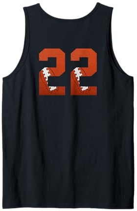 Number 22 BACKSIDE - American Football Jersey Numbered Tank Top
