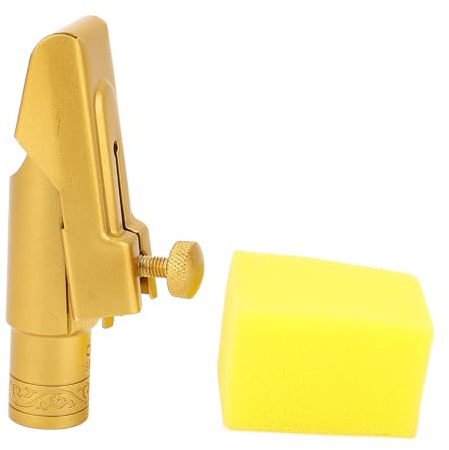 Bocchino per Sassofono Contralto, Bocchino per Sassofono Contralto Eb Slide per in Metallo Ottone Satinato per 6C di Ricambio per