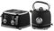 GEEPAS 1.8L Electric Kettle & 4 Slice Bread Toaster Kitchen Combo Set | 3000W Vintage Cordless Stainless Steel Kettle Auto Shut-Off, Temperature Gauge | Defrost/Reheat/Cancel 1500W | Black Retrovive