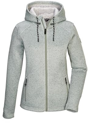 killtec Damen Strickfleecejacke/Fleecejacke mit Kapuze KOW 5 WMN KNTFLC JCKT, helles salbei, 40, 43295-000