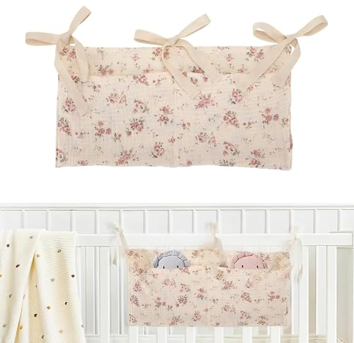 ARYIMYDP Bolsa de Almacenamiento para Colgar en la Cuna, Organizador de Habitación Infantil, Gran Capacidad, Suave y de Alta Calidad, para Guardar Todos los Accesorios del Bebé Fácilmente