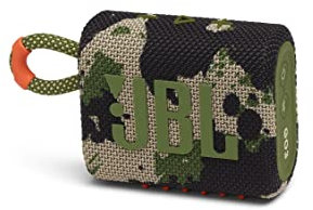 JBL GO 3 – Enceinte Bluetooth portable et légère, aux basses intenses et au style audacieux – Étanche à l’eau et à la poussière – Autonomie 5 hrs – Camouflage
