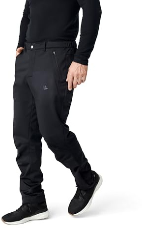 DANISH ENDURANCE Pantalón Softshell para Hombre, Forro Polar, Cortavientos, Repelente al Agua, Aislante, Negro, 3XL