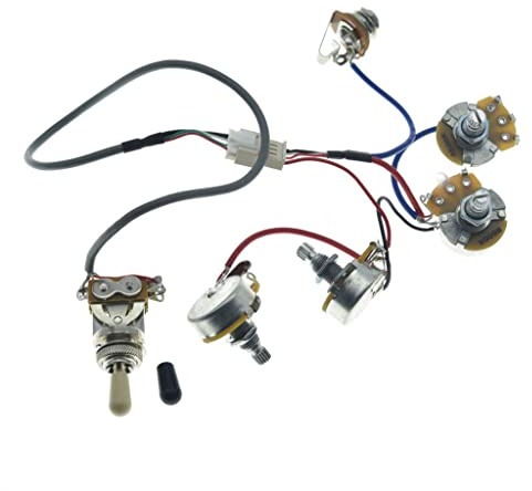 Cablaggio precablato per chitarra Humbucker Cablaggio senza saldatura 2V2T con pentole 500K e interruttore a levetta a 3 vie per serie LP Standard