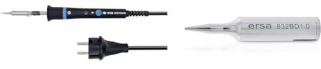 Ersa PTC70 Temperaturgeregelter Lötkolben 75 W 230 V 0710CD & ersa Ersadur Dauerlötpsitze, gerade, bleistiftspitz, 1,0 mm, 0832BD, 1 mm