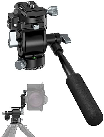 SMALLRIG Videokopf für vertikale/horizontale Aufnahmen, Stativ-Schwenk-Neige-Fluidkopf mit Teleskopgriff und umschaltbarer QR-Platte für Arca, maximale Belastung 5kg/11 Pfund für Camcorder - 4104