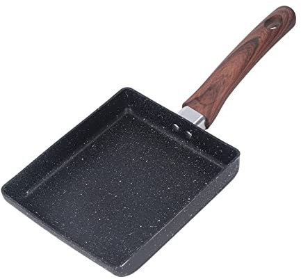 MISNODE Padella per Colazione, Padella Piatta, Ad Angolo Retto, Antiaderente, per Frittata Giapponese, per la Cucina Domestica, per Frittata di Uova, Utensili da Cucina, Altri Accessori per(L)