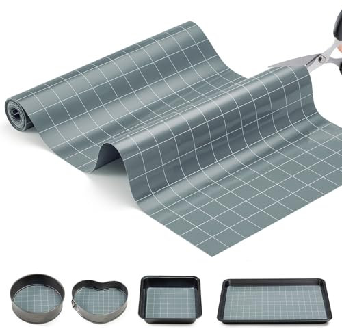 Silicone Baking Mat Roll,16IN*5.25FT Non Stick Heat Resistant Baking Mats,No Slip Reusable Freeze Dryer Mat,Pastry Mat,Countertop Mat, Cut to size fit different Sharp Oven Pans Dishes Tins,Gray