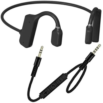 GZLMMY Cuffie a conduzione ossea cuffie cablate da 3,5 mm con microfono adatte per telefoni cellulari, computer e tablet, X19B