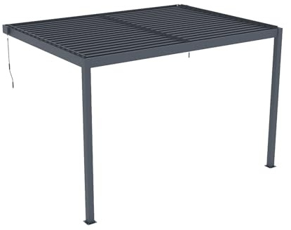 Vente-unique-Pérgola adosada bioclimática de Aluminio con láminas orientables 11,85 m² - MANDELLO