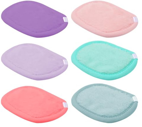 QEQSHQO 6 Pezzi Set di Pads per Rimuovere il Trucco, Lavabili, Riutilizzabili, Morbidi, Adatti per Tutti i Tipi di Pelle (6 Colori Set)