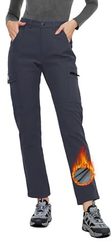 ATLASLAVA Skihose Damen Wasserdicht Wanderhose Fleece Gefüttert Softshellhose Warm Outdoor Hosen Winter