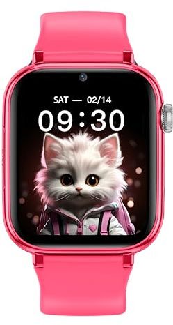 Maxcom Kids Smart Watch FW59 4G, 1.85 Screen, Unlocked Video & Voice Call, GPS Tracking, SOS Button, Remote Control Feature, Smartwatch for Kids with Safety Features, Nano SIM Slot - Pink