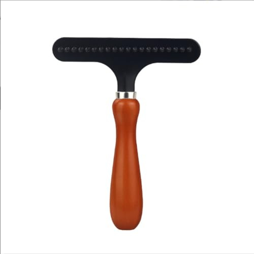 Krytavo Râteau de Toiletteur pour Tapis, Épilateur de Poils d'animaux, Peigne en Fer avec Manche en Bois pour L'Enlèvement des Tapis, 1 Pièce