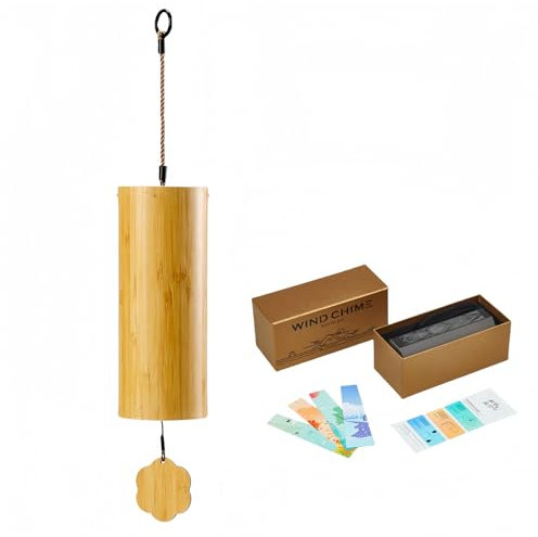 Fay Bless Campanas de viento de bambú, melodías cautivadoras para paz interior y decoración del hogar (ACEB)