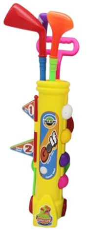 JunZheHub 12 Piezas para Niños Set de Palos de Golf Bolas y Hoyos Mini Juego Deportivo Material PP Adecuado para Entretenimiento en Interiores, Amarillo