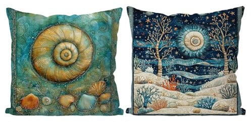 Coussin Exterieur Arbre Housse de Coussin Lot de 2 Corail Coussins Canape Taie Oreiller 45x45 Doux Carré Décoratif Housse de Canapé Coussins d'extérieur pour Decoration Chambre,Canapé,Chaise T4-604