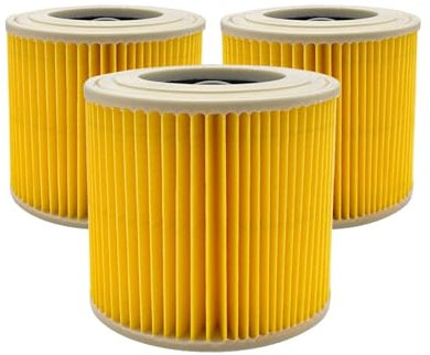 ZBXJIUFR Filtro HEPA Compatible con Aspiradoras Karcher WD2250, WD3, 200, MV2, MV3, WD3, WD2, Filtros, Bolsas For Polvo.(3pcs)
